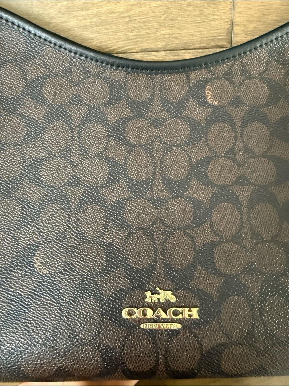 Coach Brown Signature Small Crossbody with Black Strap - Picture 3 of 8